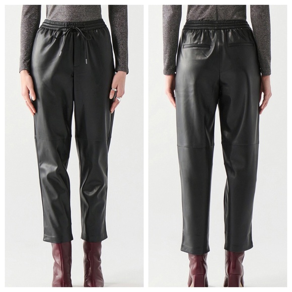 NWT DEX Nevaeh Black Faux Leather Straight Leg Pull-on Pant Women's Sz 2X Vegan - Picture 1 of 15